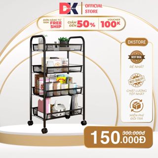 Kệ Spa Khung Thép Carbon, Kệ Spa 3-4 Tầng Siêu Bền Phun Sơn Tĩnh Điện Có Bánh Xe, Kèm 4 Móc Treo