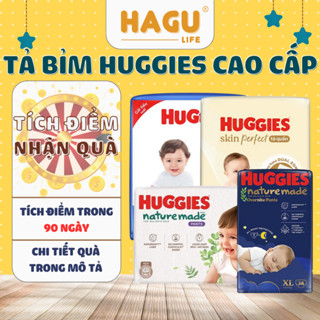 Bỉm dán/quần siêu cao cấp Huggies Platinum Nature Made Hàng chính hãng NB60/ S82/ M64/ L54/ Xl44/ M58/ L44/ XL38/ XXL26