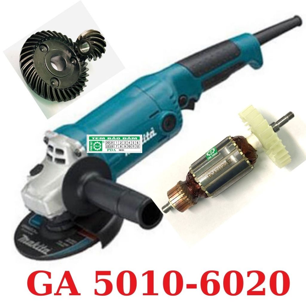 Bánh răng, Rô-To, Stator máy mài góc Ma.'kita Mod.GA5010/GA6020 . ROTOR, NHÔNG, STATOR mài GA5010