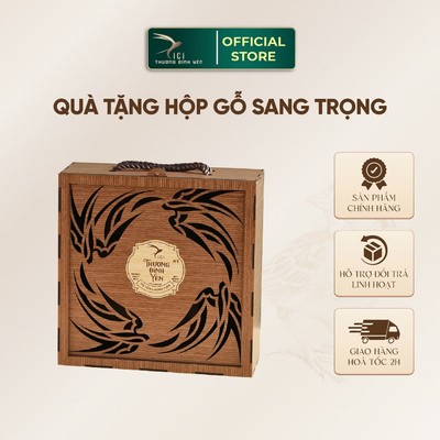 Hộp gỗ sang trọng 6 hũ đựng yến sào Cici Thượng Đỉnh Yến Yến Tươi chưng nóng Yến Tươi