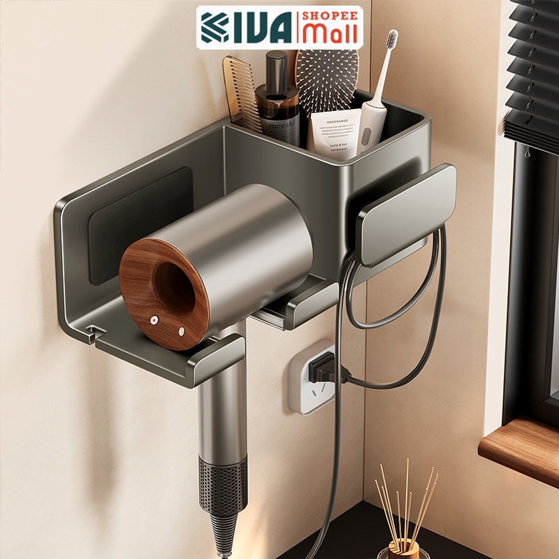 Giá kệ để máy sấy nhà tắm KIVA, giá treo máy sấy lắp đặt dán tường, chất liệu nhôm hàng không.
