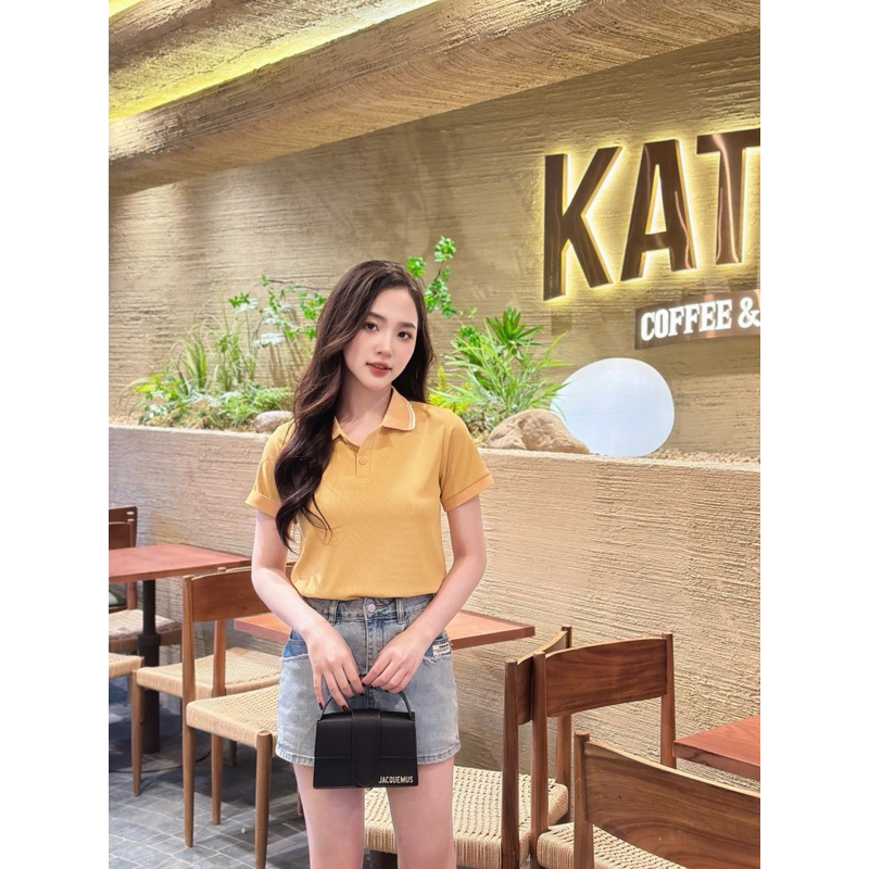 Áo Polo nữ 6 màu thời trang ,công sở có cổ đẹp thiết kế trơn cơ bản thoáng khí chất liệu cotton tổ ong mịn.( M-11) | BigBuy360 - bigbuy360.vn