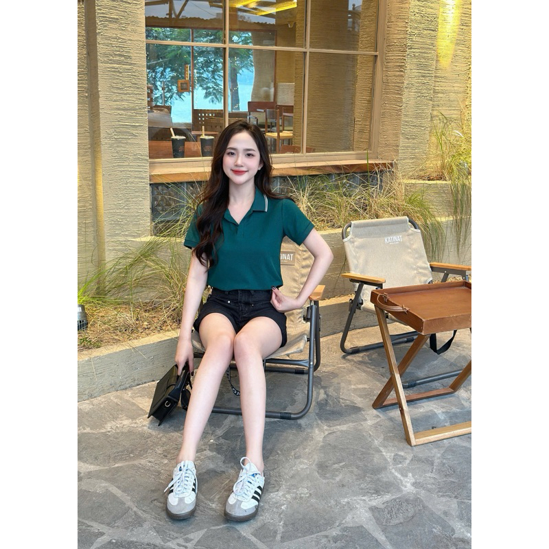 Áo Polo nữ 6 màu thời trang ,công sở có cổ đẹp thiết kế trơn cơ bản thoáng khí chất liệu cotton tổ ong mịn.( M-11)