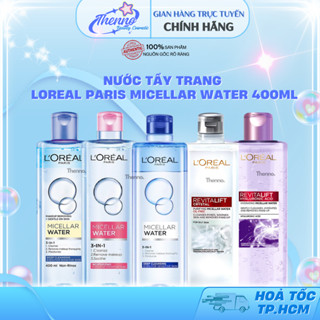 Nước Tẩy Trang Làm Sạch,Dưỡng Ẩm Loreal Paris 3in1 Micellar Water 400ml - Chính Hãng Pháp