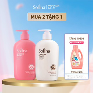 Combo 2 nước giặt đồ lót chuyên dụng Sollina (1 nước giặt Hồng + 1 nước giặt Vàng) 400Ml/chai