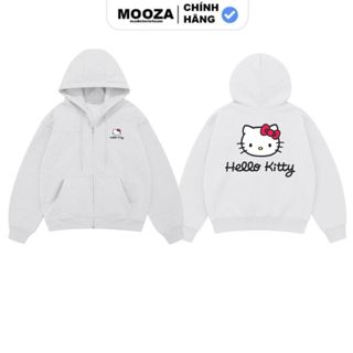  Áo Hoodie Zip Vải 2 Da Chống Nắng Tốt Hello Kitty Form Rộng Nam Nữ 680GSM Premium Local Brand Mooza  Kitty 