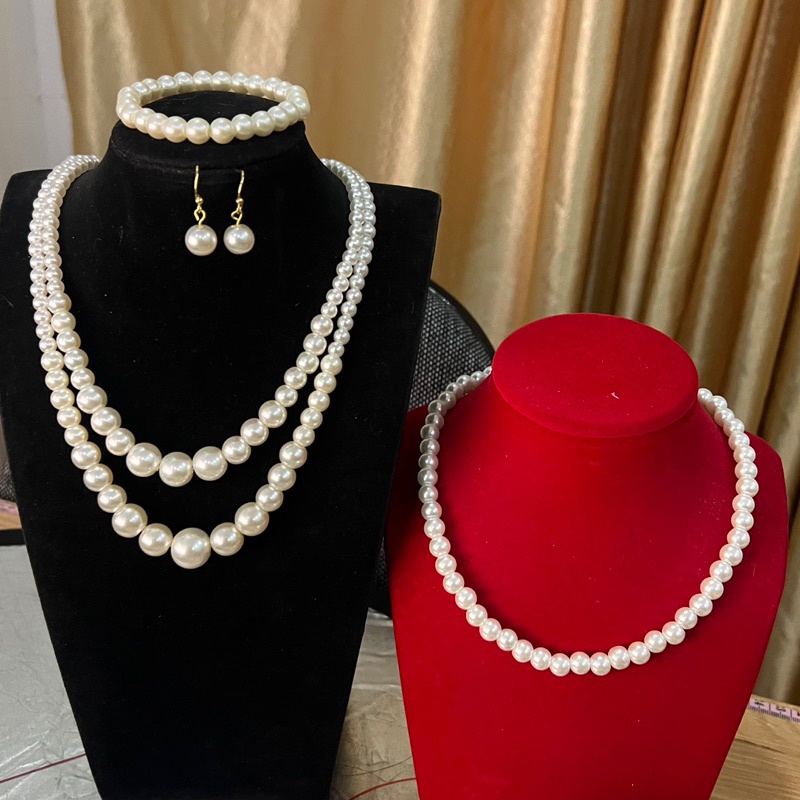 [ DAISYN ] N972 bộ vòng cổ ngọc nhân tạo 4 món  , vòng tay ngọc , bông tai ngọc ,chuỗi hạt ngọc