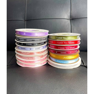 Ruy băng lụa 1cm in chữ Just for you, Cha.nel dùng làm nơ, bó hoa, trang trí hộp quà