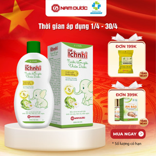Nước tắm gội thảo dược Ích Nhi lọ 230ml (0-3 tuổi) bảo vệ bé suốt 24h ngừa rôm sảy, hăm da, mẩn ngứa