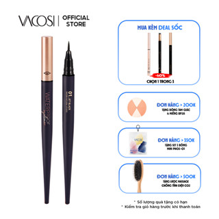 Bút Kẻ Mắt Nước Không Trôi Siêu Lì VACOSI WATERPROOF EYELINER - Đầu Bút Dạ, 2 màu mực Đen / Nâu đen