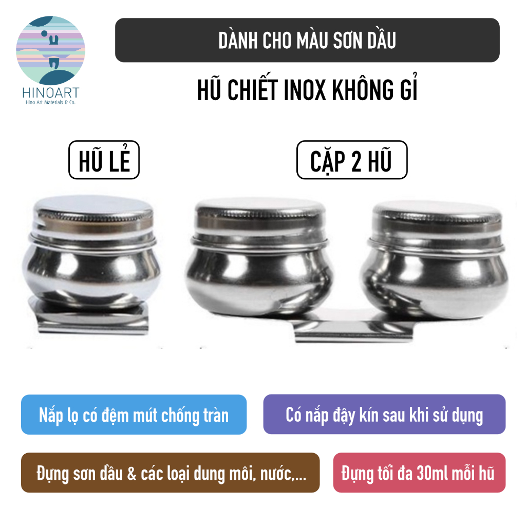 Hũ chiết sơn dầu inox nhỏ (3.5cm)