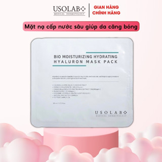 Mặt nạ phục hồi da Hyaluronic USOLAB - Giúp căng bóng da, tái tạo và chống lão hóa da hộp 10 mặt nạ