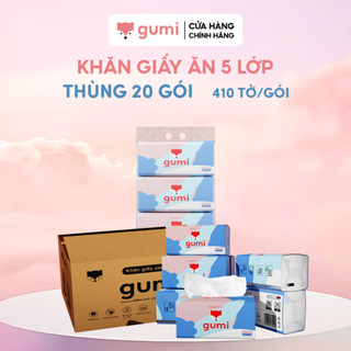 Thùng 20 gói giấy ăn Gumi 5 lớp, siêu dai dày dặn mềm mịn