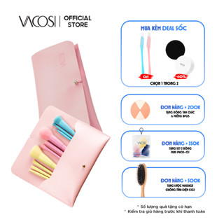 Bộ Cọ Cá Nhân 10 Cây & Ví Hồng VACOSI CANDY PUFFY BRUSH SET - BC34