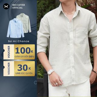 Áo sơ mi nam kẻ sọc Chance MKCLEVER chất Cotton mỏng nhẹ thoáng mát, phom Slim không ôm body, mặc đi làm, đi biển