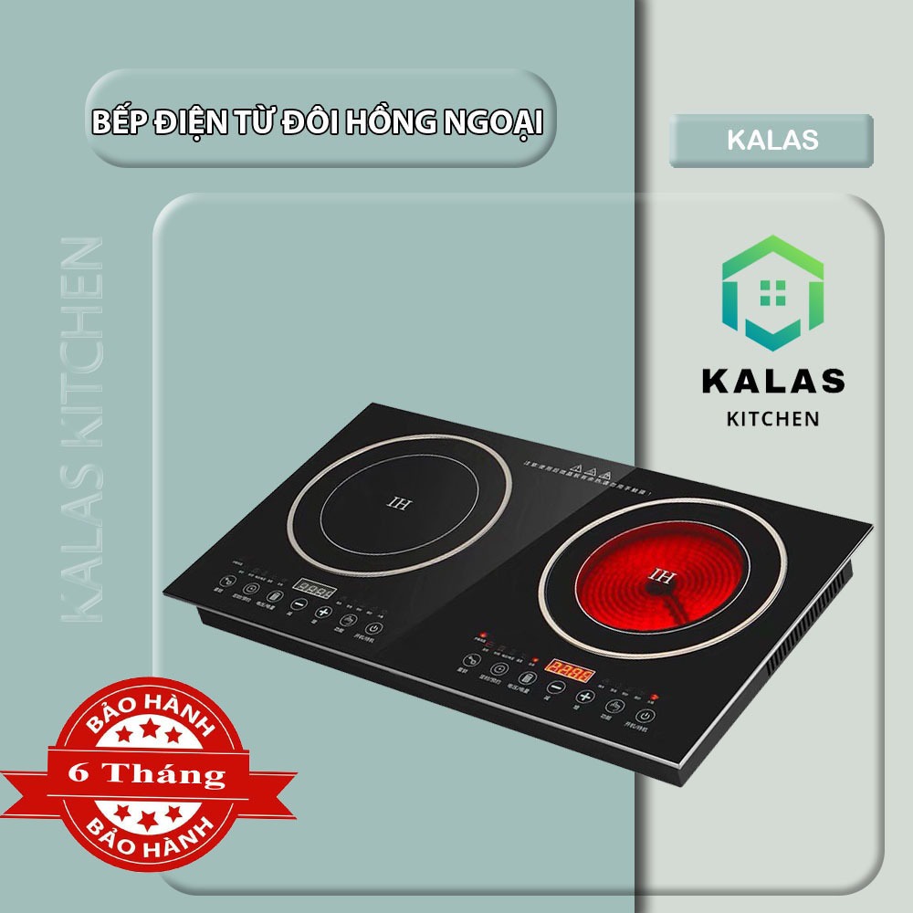 (Bản QUỐC TẾ) Bếp từ đôi, bếp điện từ hồng ngoại đôi 2200W Cao Cấp, Chip IGBT Đức Tiết Kiệm Điện, BẾP HỒNG NGOẠI ĐÔI