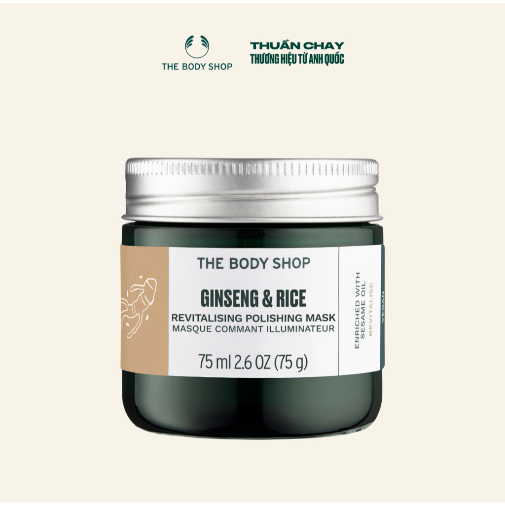 Mặt Nạ Gạo & Nhân Sâm Chinese Ginseng&Rice Clarifying Polishing Mask 75ml The Body Shop