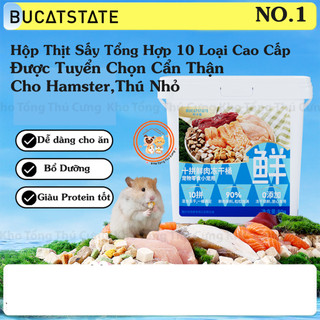  Hộp 10 Loại Thịt Sấy Tổng Hợp Cao Cấp cho chuột hamster mini,bear,sóc bay,thú nhỏ,giàu protein,bổ dưỡng,vỗ béo tốt 80g 