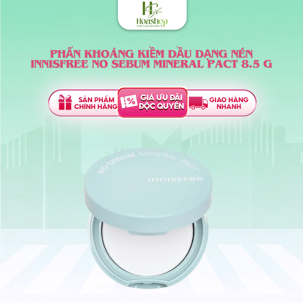 Phấn khoáng kiềm dầu dạng nén INNISFREE No Sebum Mineral Pact 8.5 g