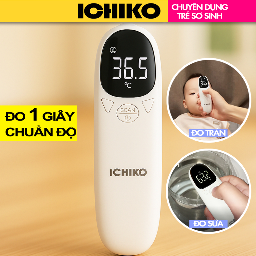 Nhiệt kế hồng ngoại ICHIKO đo trán/ tai chính xác trong 1 giây