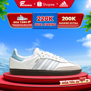 Giày Adidas Samba White Halo Blue Chính Hãng Màu Xanh Nhẹ Nhàng Bao Check/Test