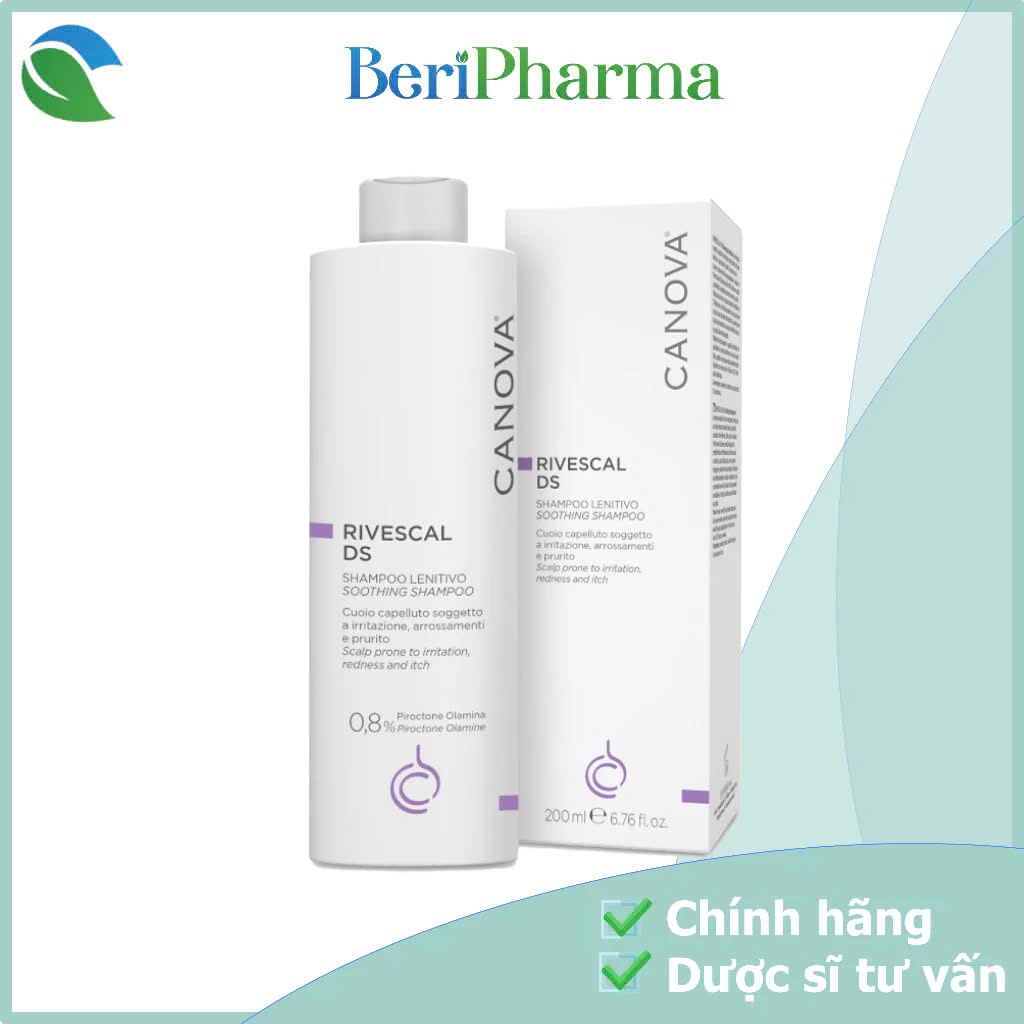 ✅ [CHÍNH HÃNG] Canova Dầu Gội Giảm Nấm Dịu Nhẹ Cho Da Kích Ứng, Da Gàu Rivescal DS – Soothing Shampo