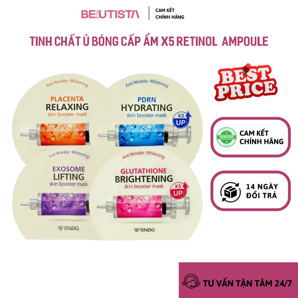 Mask BNBG Skin Booster dưỡng trắng cấp ẩm da, Mặt nạ BNBG chính hãng hộp 10 miếng, Beautista