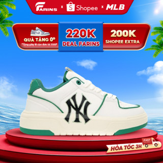 Giày MLB Chunky Liner New York Yankees White Green Chính Hãng Cho Nam Nữ, MLB Real Fullbox Farins