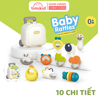 Xúc xắc gặm nướu vali 10 chi tiết, đồ chơi cho bé sơ sinh, dưới 1 tuổi chất liệu cao cấp
