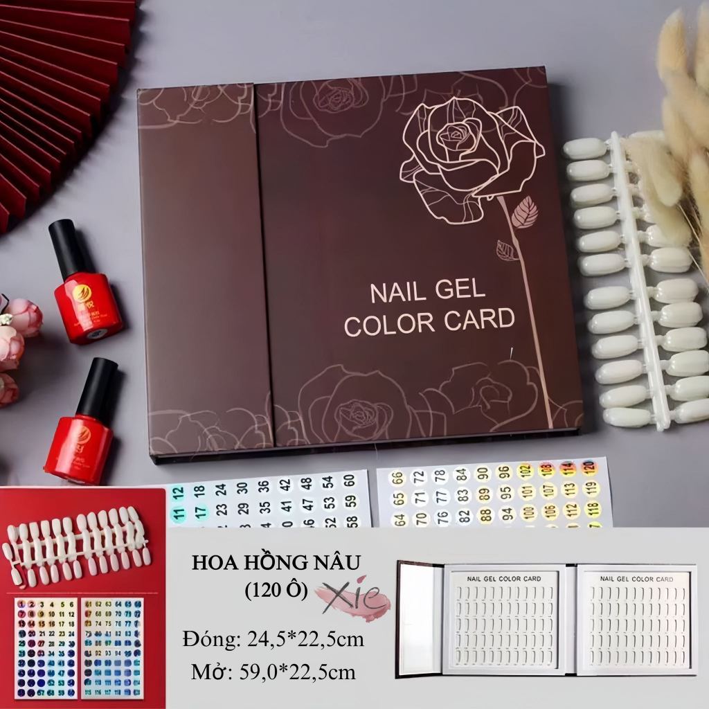 Sổ gắn móng 120 ô / Số dán / Móng vỉ gắn sổ móng nail <3