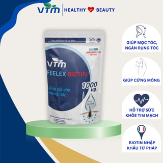 Viên uống VTM Feelex Biotin ngăn rụng tóc, hỗ trợ mọc tóc Biotin gói 30v