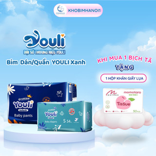  Bỉm YOULI  XANH nội địa Trung quần dán size S108 M92 L84 XL76 XXL72 XXXL68 