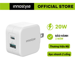 Củ sạc nhanh 20W 2 cổng Innostyle Minigo Pro 3 Dual chính hãng, sạc nhanh, bảo hành 1 năm