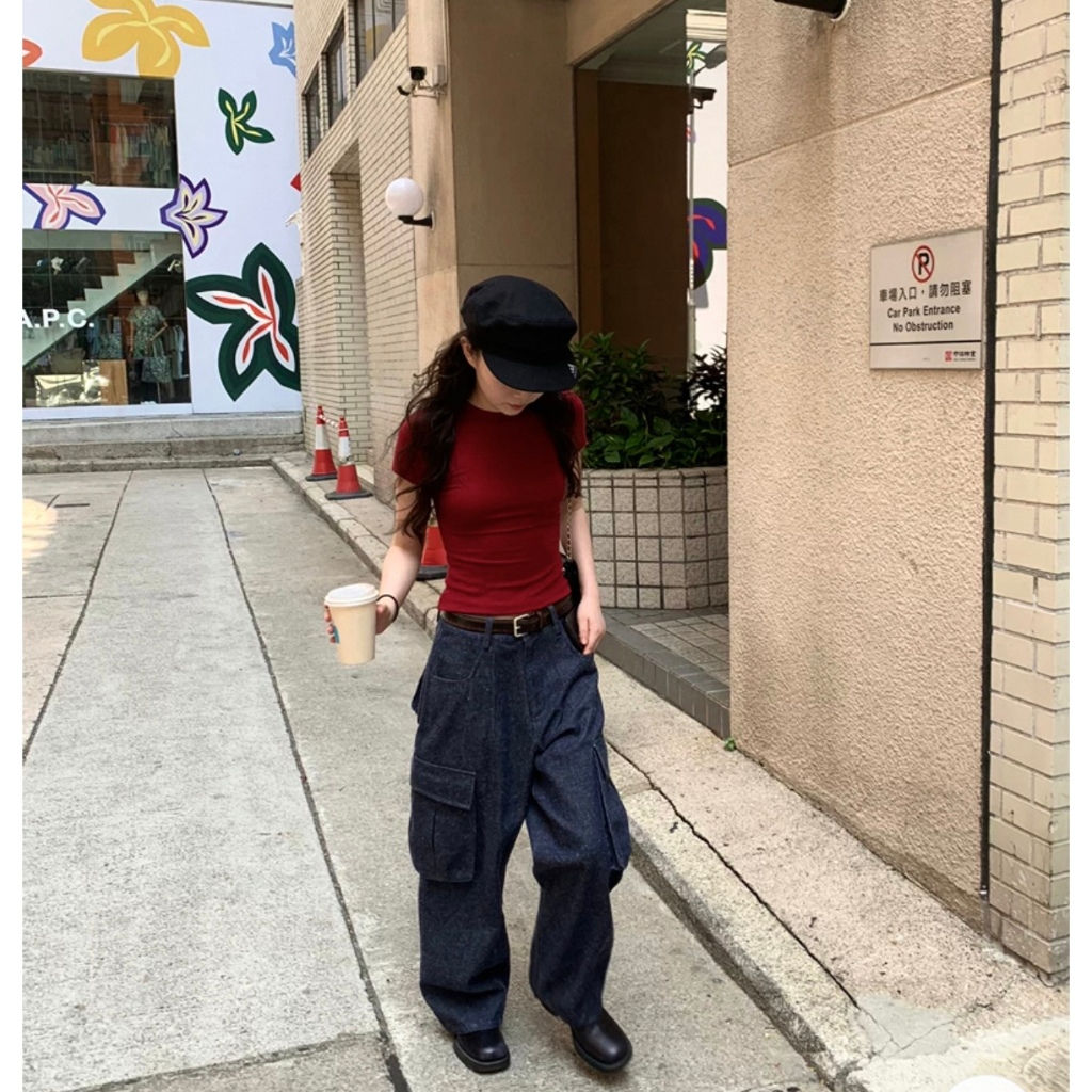 Áo thun trơn cổ tròn thắt eo tôn dáng chất thun co dãn ôm body fit dáng siêu đẹp HA36 | BigBuy360 - bigbuy360.vn