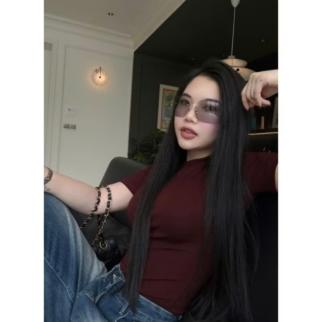 Áo thun trơn cổ tròn thắt eo tôn dáng chất thun co dãn ôm body fit dáng siêu đẹp HA36 | BigBuy360 - bigbuy360.vn