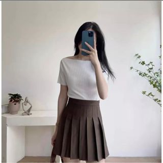 Áo Trễ Vai Tăm Thái Cổ Thuyền Baby Tee cotton croptop, Áo thun nữ body tay ngắn đi biển Hiva BlackPink Miho Studio House