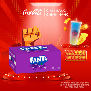 Thùng/lốc 24 Lon Nước Ngọt Giải Khát Có Gas Fanta Nho 320ml/Lon Coca-Cola Official Store