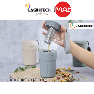 Ly Ủ giữ nhiệt inox Có Phin Lọc iMat, ủ trà thảo dược 380 ml|500 ml|-Hàng Chính Hãng (BH 1 Năm)