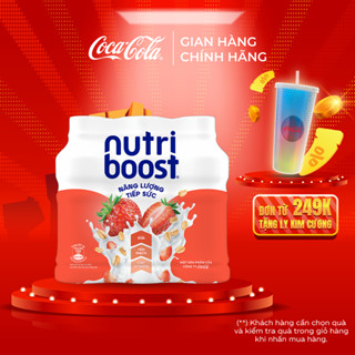 Lốc 6 Chai Sữa Nutriboost Thế Hệ Mới Hương Dâu 297ml/Chai Coca-Cola Official Store