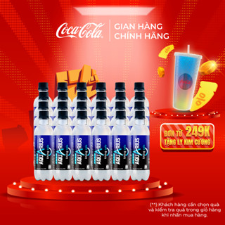 Lốc 24 Chai Nước Điện Giải Bù Khoáng Không Đường Aquarius Zero 390ml/Chai CocaCola_Official_Store