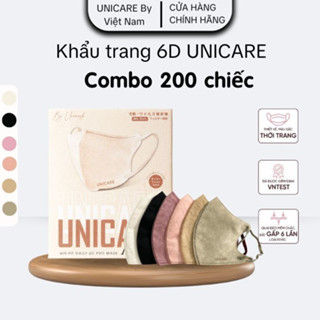UNICARE 200 chiếc khẩu trang mix 6 Màu Khẩu Trang 6D Unicare Pro Mask 3 Lớp Kháng Khuẩn