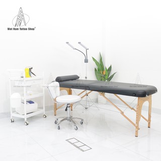 Giường xếp vali chân gỗ Hi-MEC | Nâng hạ chiều cao giường từ 50-80cm | Hi-MEC HMBB-8101 | Giường gội đầu WT223