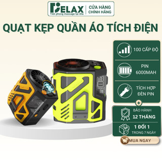 Quạt kẹp quần áo edon mini 100 cấp độ gió pin 6000mah dùng 12h quạt đeo người tiện lợi