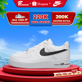 Giày Air Force 1 White Black Chính Hãng Bao Check Cho Nam Nữ, Nike Đen Trắng - CJ0952-100