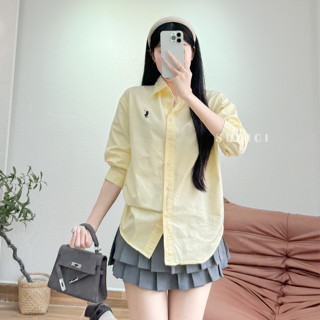 (Thêu Ngựa) Áo Sơ Mi Nữ Kaki Cotton Cao Cấp Freesize Form Rộng Vừa Đi Làm Đi Chơi | SUBICI Top Women Shirt
