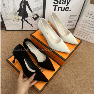 Giày cao gót nữ mũi nhọn chất tuyết nhung mềm cao cấp full hộp kiểu dáng cơ bản thanh lịch cao 5cm ( AH15 )