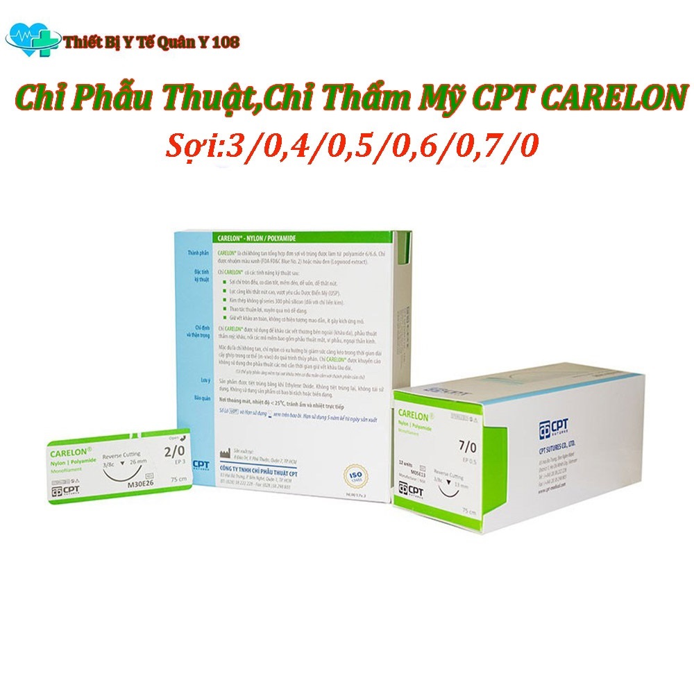 Chỉ Phẫu Thuật,Chỉ Thẩm Mỹ CPT CARELON Sợi:3/0,4/0,5/0,6/0,7/0