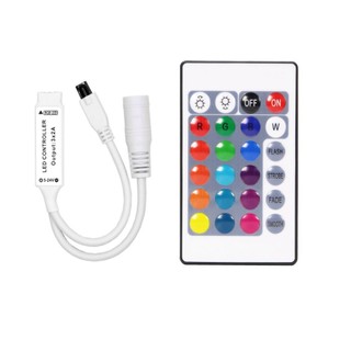 Điều khiển 12v 24v - led 7 màu RGB - remoter