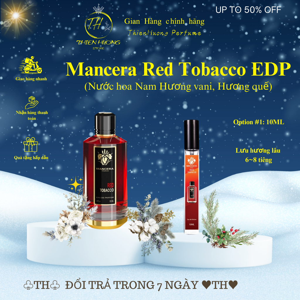 Nước hoa Nam Mancera Red Tobacco EDP chiết 10ml , Nước hoa nam cao cấp thơm lâu nam tính TH_Perfume.