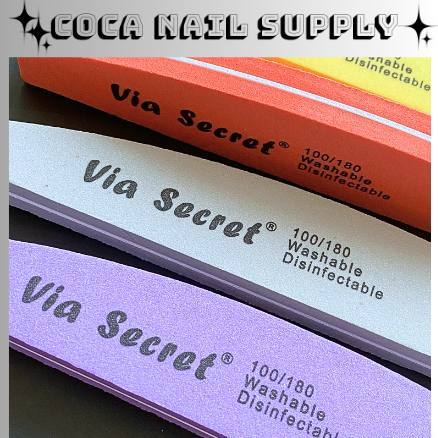 Phao dũa mịn dài Via Secret, buffer mịn dài chính hãng siêu bền, độ nhám 100/180 - CoCa Nail